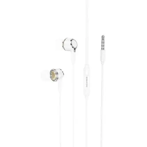Дротові навушники Borofone BM90 Miller універсальні earphones with microphone, 3.5mm, 1.2m, white