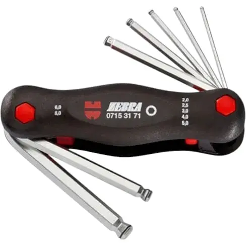 Набор ключей Wurth Г-образных HEX с шариком SW2-8 mm в усиленном корпусе 7 шт. Zebra (арт. 071 531 71) - фото 1