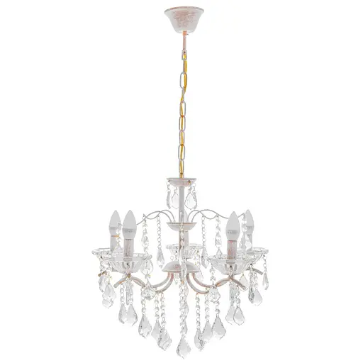 Люстра свеча Brille подвесная хрустальная E14 40W WH (BCL-682S/5)