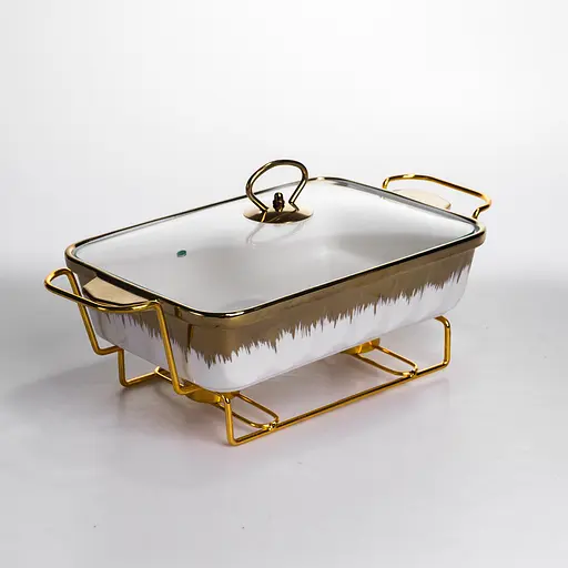 Мармит настольный Yiwu прямоугольный с подогревом 35.5х19х15.5 см на подставке с крышкой мармитница для первых блюд ML789-13 - фото 1