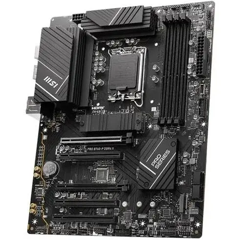 Материнская плата MSI PRO LGA1700, B760-P DDR4 II, B760, 4xDDR4, Int.Video (CPU), 4xSATA3, 2xM.2, 2xPCI-E 4.0 x16, 3xPCI-E 3.0 x16, ALC897, RTL8125BG, 8xUSB3.2/6xUSB2.0, HDMI/DP, ATX - фото 4