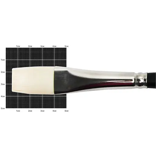 Пензель синтетика плоска подовжена Milk 1108F №10 коротка ручка Kolos