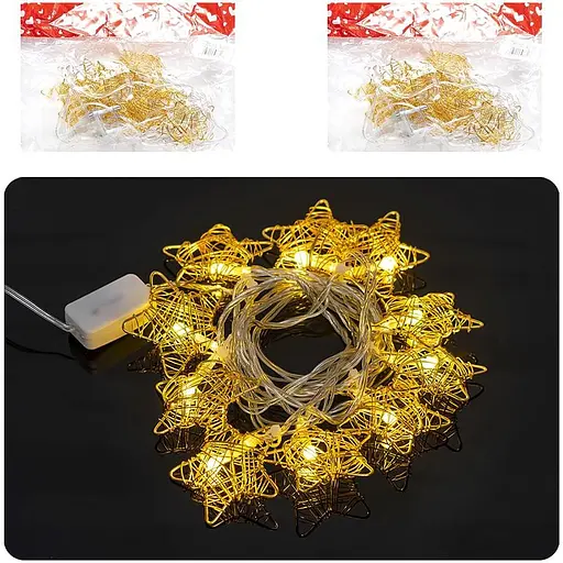 Гірлянда електрична LED "Золота Зірка" RJ-13 жовтий колір 10 лампочок 2 метри - фото 2