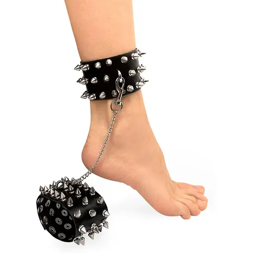 Поножі з шипами з натуральної шкіри Art of Sex, колір чорний - фото 2