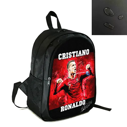 Рюкзак шкільний/міський 38×28см з принтом Кріштіану Роналду дитячий, підлітковий, спортивний, футболісту (4240)