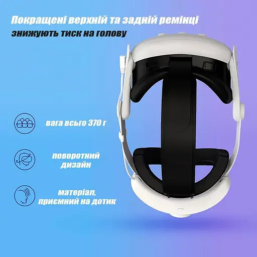 Кріплення-ремінець для VR окулярів Meta Oculus Quest 3 з акумулятором RGB 8000 mAh - фото 4