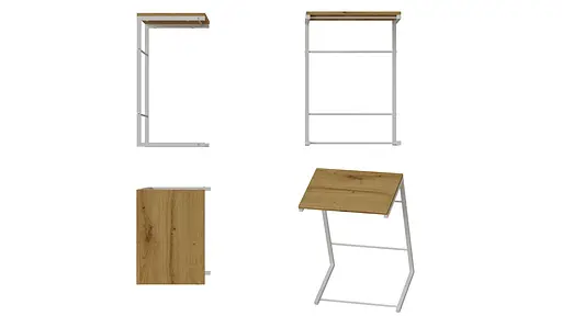 Столик Терри Ferrum-decor 650x440x330 Белый металл ДСП Дуб Артизан 16 мм (FRD-104660) - фото 4