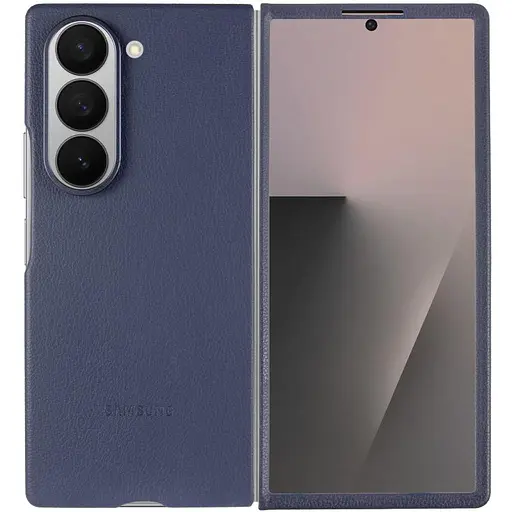 Шкіряний чохол Leather Case (AAA) для Samsung Galaxy Z Fold6 Navy - фото 2