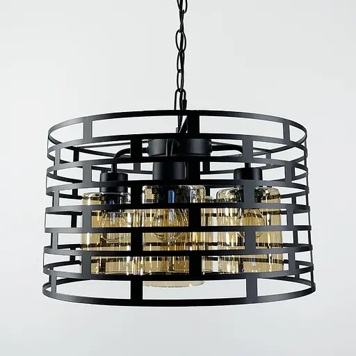 Підвісний світильник в Лофт стилі на 4 лампи Line.F Колір плафона Графітовий - фото 2