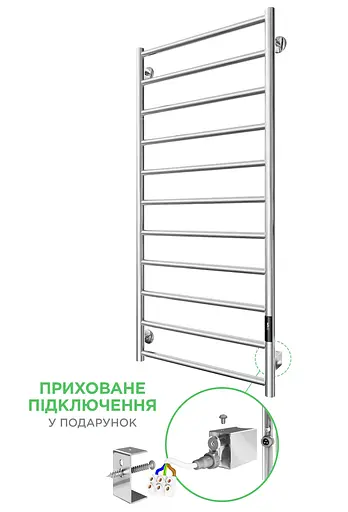 Электрический полотенцесушитель Mario Урбан-I 1110x500/85 TR K 2.0 таймер-регулятор 2.3.8301.10.Р, Хром, универсальное (коннектор), Электронный - фото 1