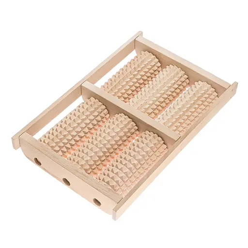 Масажер для ніг дерев'яний зубчастий на 6 роликів Праймед 25х19х5.5 см u85251 - фото 2