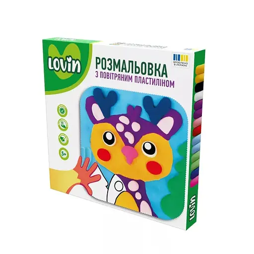 Розмальовка з повітряним пластиліном ТМ Lovin Набір для ліплення "Лісові друзі" Олень Вид 3 - фото 1