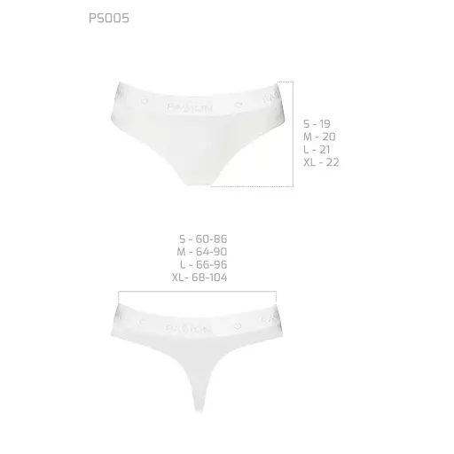 Трусики-бразилиана из хлопка Passion PS005 Panties white L - фото 3