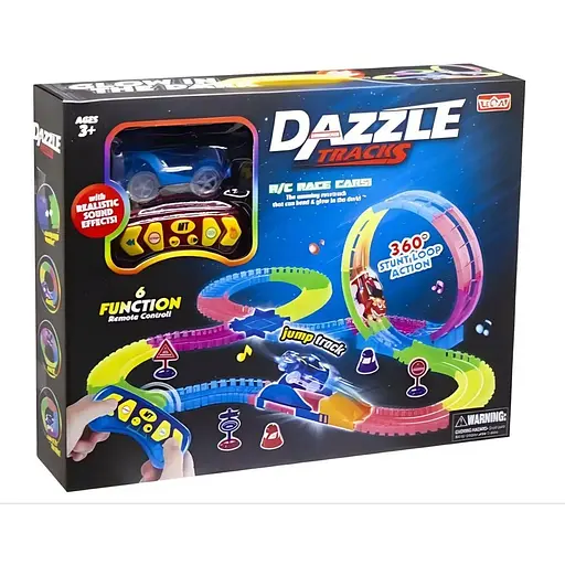 Автотрек 130 на радиоуправлении: 187 элементов, свет и звук, длина трека 425 см, в коробке - фото 2