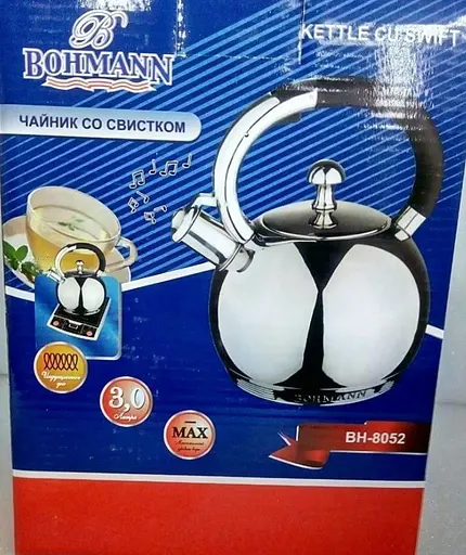 Чайник з нержавіючої сталі Bohmann BH-8052 3л зі свистком для газової плити - фото 6