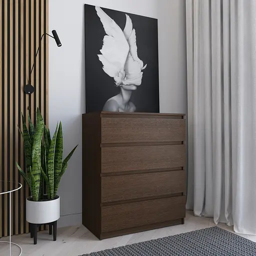 Комод Vays R-4, на 4 шухляди без ручок, ЛДСП 80×40×98 см - для дому, офісу, вітальні, спальні - фото 4