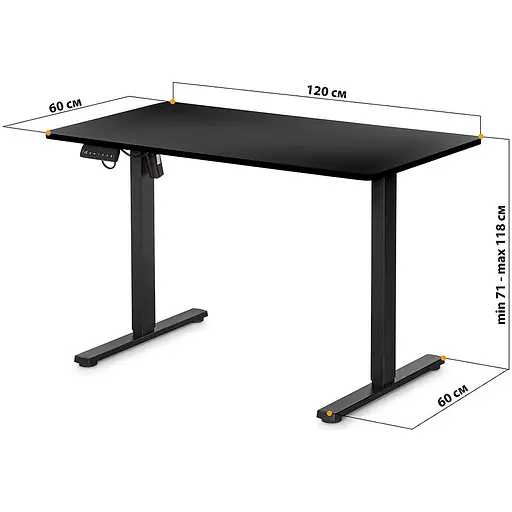 Комп'ютерний ігровий стіл Mealux PowerDesk Lite Black (EVO-201 Lite B/B) [111796] - фото 3