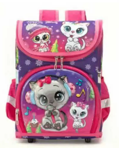 Рюкзак школьный каркасный 3D принт, 1 отделение, 3 кармана, ортопедическая спинка, C43558 (в ассортименте)