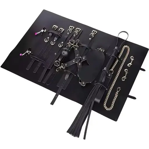 Еротичний набір БДСМ для рольових ігор червоний, чорний бдсм набір для рольових садо-мазо ігор Фетиш - фото 2