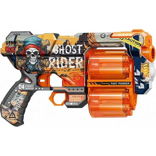 Игрушечный детский пистолет мех. с двойным барабом. и мягкий. патронами(12 шт.)(Призрачный всадник)(30,5х18 см) - фото 1