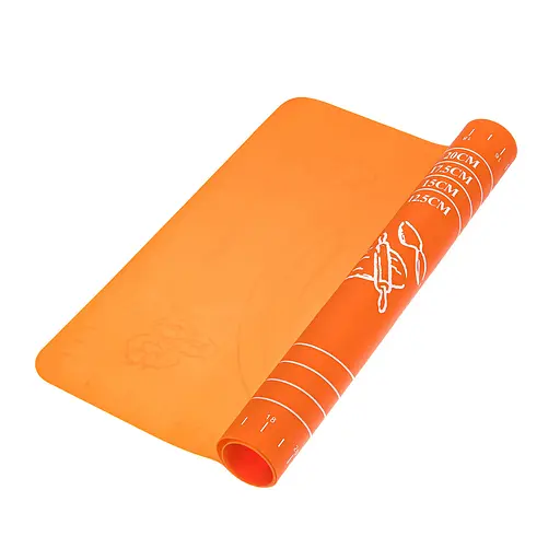 Килимок силіконовий для розкачування тіста, випічки та заморожування напівфабрикатів 25х35 см Жовтогарячий, A-plus Помаранчевий 84614 - фото 7