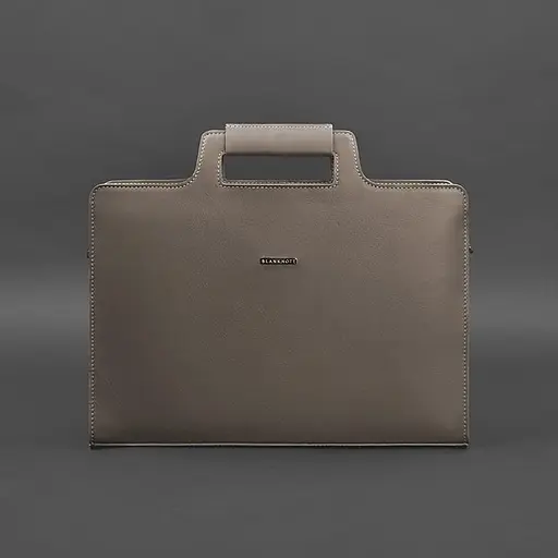 Жіноча шкіряна сумка для ноутбука і документів темно-бежева - фото 9