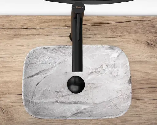 Умивальник Rea Belinda mini stone matt накладний REA-U3321, Сірий - фото 4