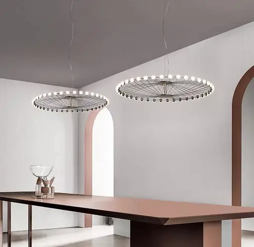 Люстра-колесо у стилі постмодерн | Арт. L 20044 BK | Line F - фото 1