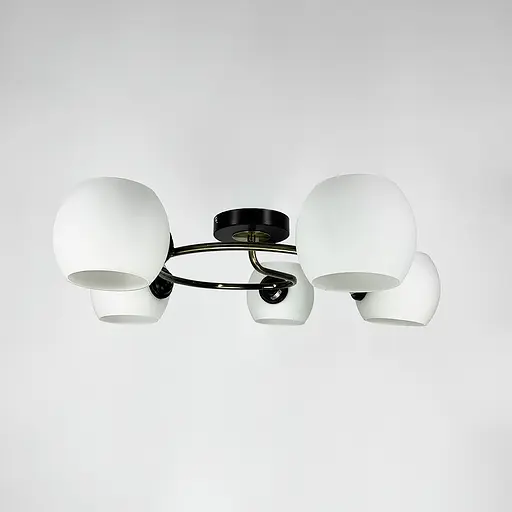 Стельова люстра з кругом в чорному корпусі на 5 плафонів Line.F 51925/5B - фото 6