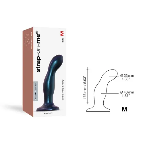 Фалоімітатор Strap-On-Me Dildo Plug Snaky M 15.3 см синій - фото 5
