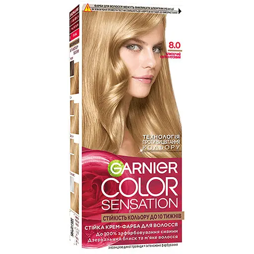 Фарба для волосся Garnier Color Sensation відтінок 8.0 сяючий світло-русявий 110 мл (C5653078)