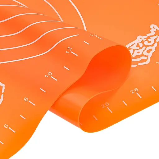 Килимок силіконовий для розкачування тіста, випічки та заморожування напівфабрикатів 25х35 см Жовтогарячий, A-plus Помаранчевий 84614 - фото 6