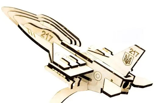 Дерев'яний конструктор Винищувач Ф-16 25 деталей - фото 7