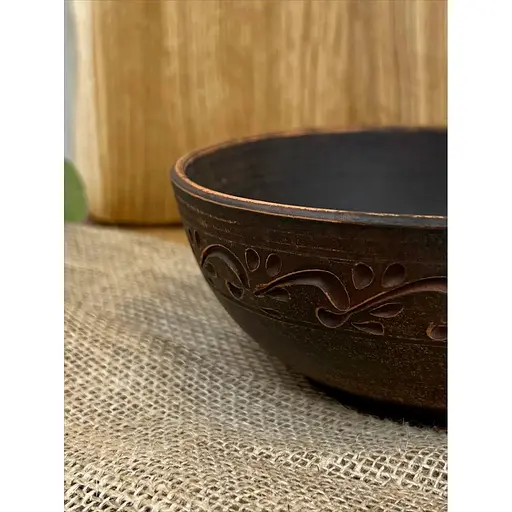 Миска керамічна (глиняна) різьблена Декор 1 л - фото 3
