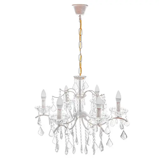 Люстра свеча Brille подвесная хрустальная для холла E14 40W WH (BCL-682S/6)