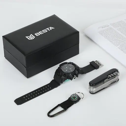 Мужские наручные часы Besta Box Peremoga Set с компасом + подарочный набор - фото 3