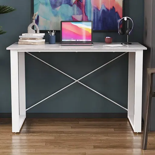 Письмовий стіл Ferrum-decor Драйв 750x1200x600 Білий метал ДСП Бетон 16 мм (FRD-103128) - фото 6