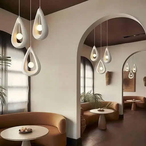 Гіпсовий світильник у білому кольорі 34х50 см | Арт. MJ40-330*500 WT | Line F - фото 2