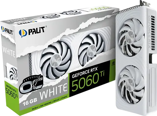 Видеокарта GeForce RTX 5060 Ti 16GB Palit White OC (NE7506TU19T1-GB2061M)