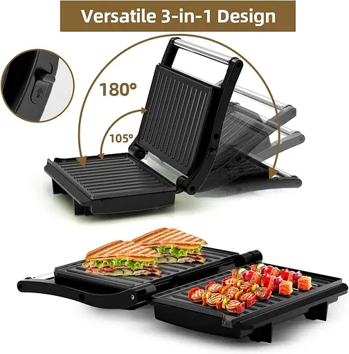 Прижимной контактный электрический гриль Andowl SL-106 домашний - фото 3