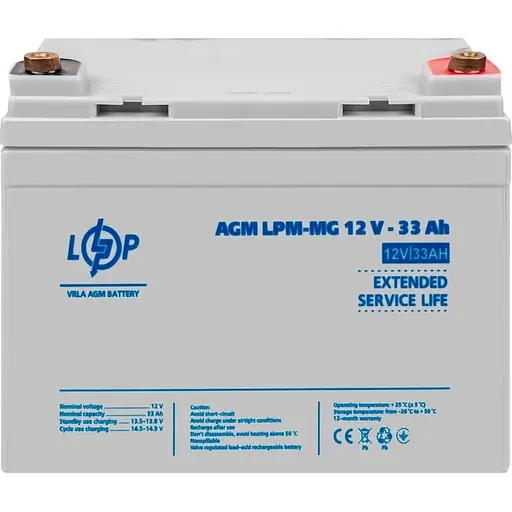 Акумулятор LogicPower AGM-MG 12V/33Ah/396Wh (30031) [125769] - фото 3