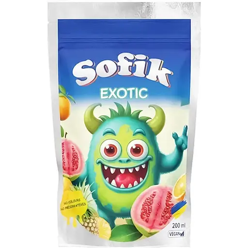 Напиток соковый Sofik Exotic со вкусом гуавы безалкогольный негазированный 200 мл															