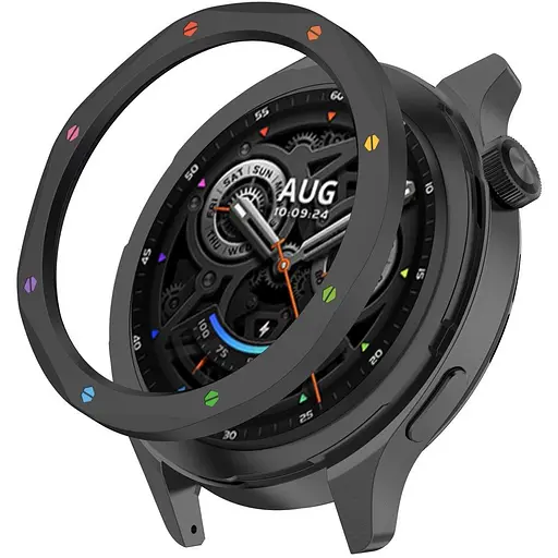 Безель металевий Sikai для смартгодинника Xiaomi Watch S3/S4 Black-multicolor + захисне склоSikaiSikai