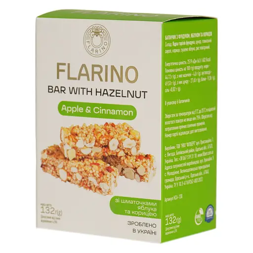 Батончики Flarino с фундуком, яблоком и корицей 132 г (HCA-130) - фото 3