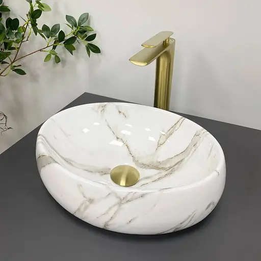 Умивальник VBI Veneto S aiax glossy накладний VBI-012808, Мармур - фото 1