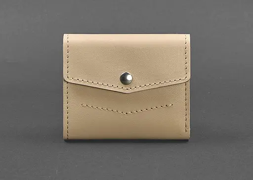 Женский кожаный кошелек 2.1 светло-бежевый - фото 1