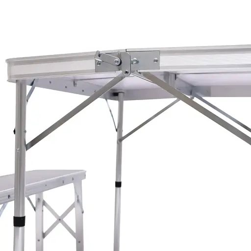 Стол складной и две скамейки Lugi JY-9060W для кемпинга 90х60х39.5/70 см серый - фото 9