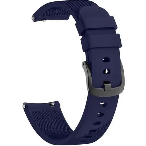 Ремінець силіконовий Tamister для годинника 20 мм Type B темно синій
