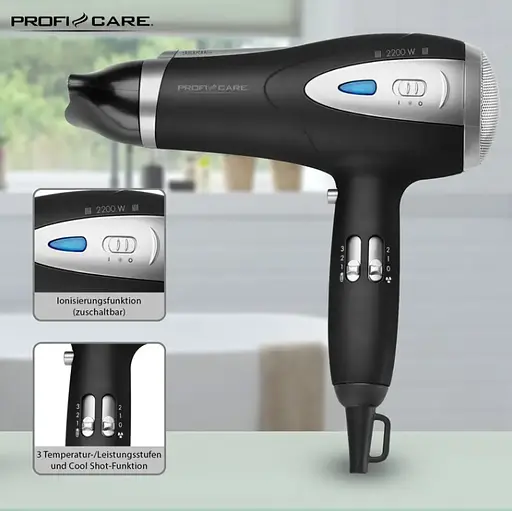 Фен Profi Care PC-HTD 3047 Black з іонізацією - фото 4