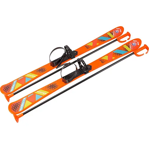 Детские лыжи ТехноК с палками оранжевый 90 см - фото 1